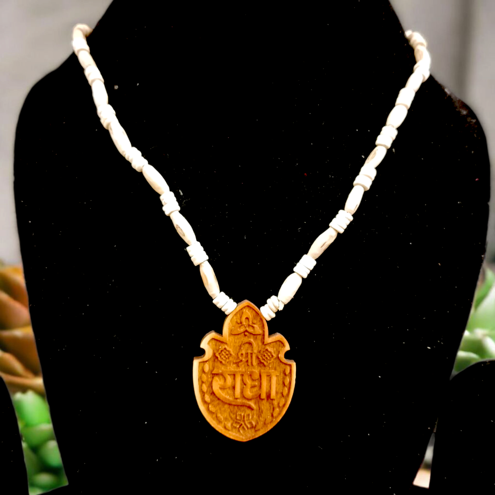 Shri Radha Tulsi Wood Locket – Pure & Energized – gurupujan – GuruPujan